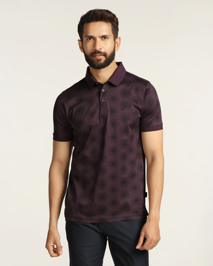 Polo Purple Printed T-Shirt - Hex