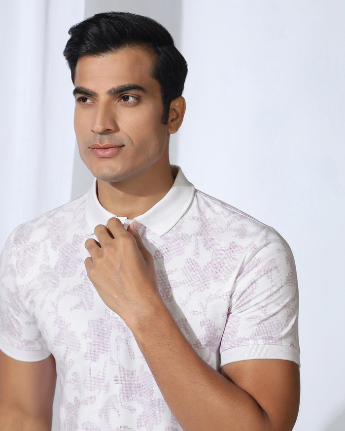 Polo White Printed T-Shirt - Infinity