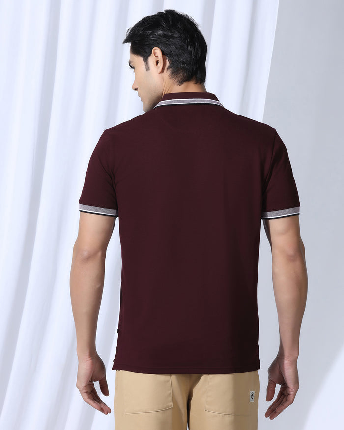 Polo Wine Solid T-Shirt - Taurus