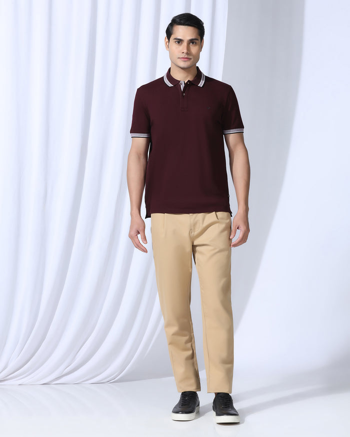 Polo Wine Solid T-Shirt - Taurus