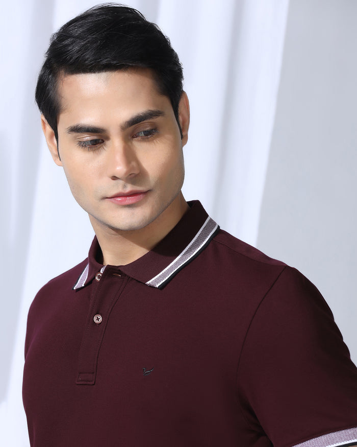 Polo Wine Solid T-Shirt - Taurus