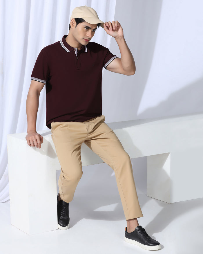 Polo Wine Solid T-Shirt - Taurus
