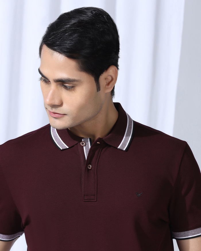 Polo Wine Solid T-Shirt - Taurus