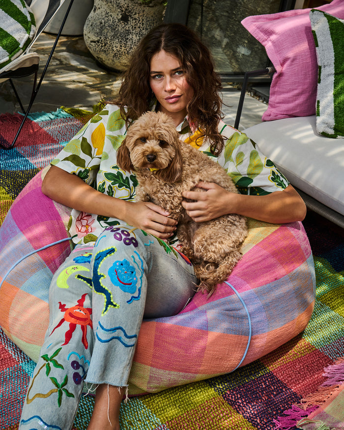 Ponza Tartan Woven Beanbag