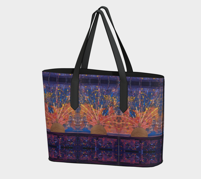 "Purple Dawn" Vegan Leather Tote