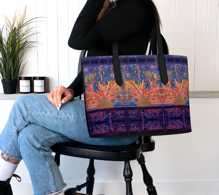 "Purple Dawn" Vegan Leather Tote