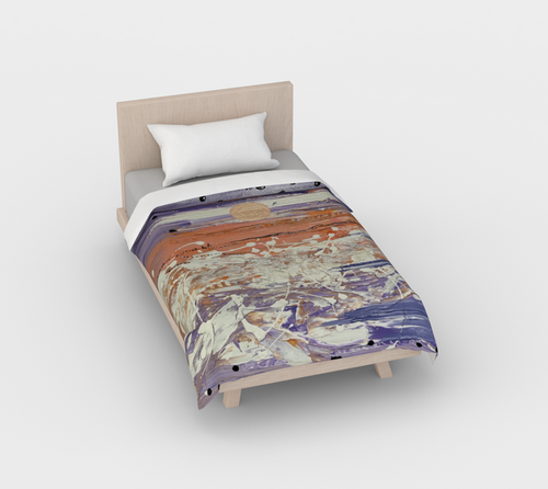 "Purple Winter" Duvet Cover ( Buff/White, Purple, Peach)