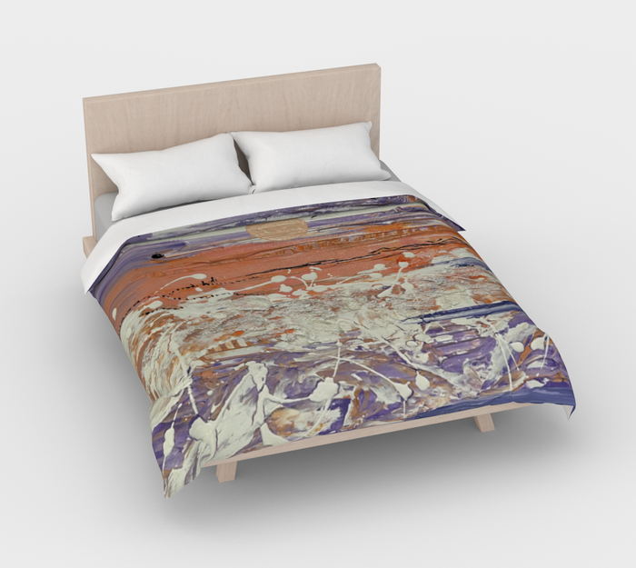 "Purple Winter" Duvet Cover ( Buff/White, Purple, Peach)