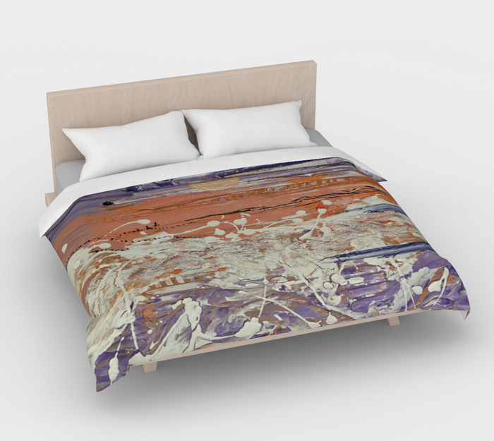 "Purple Winter" Duvet Cover ( Buff/White, Purple, Peach)