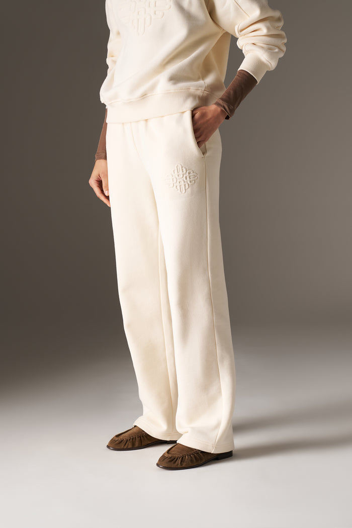 RAISED EMBLEM JOGGERS - BUTTERMILK