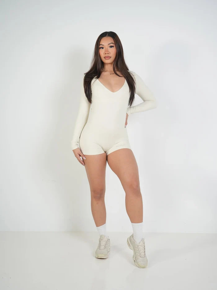 Rebel Long Sleeve Romper Buttercream