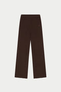RIBBED KNITTED TROUSERS - CHOCOLATE
