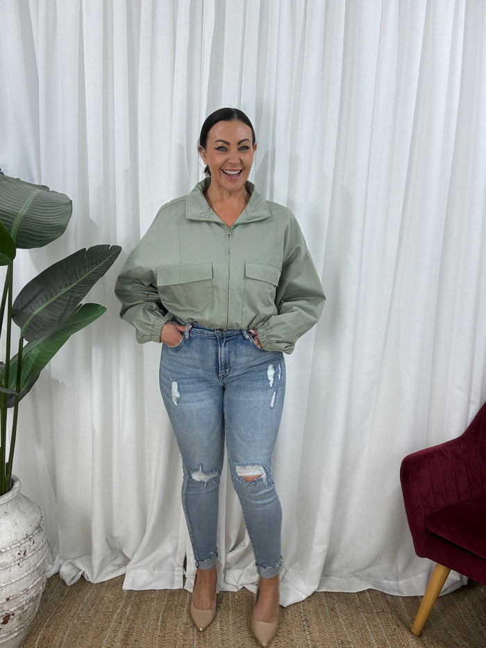 Romy Bomber Jacket - Sage