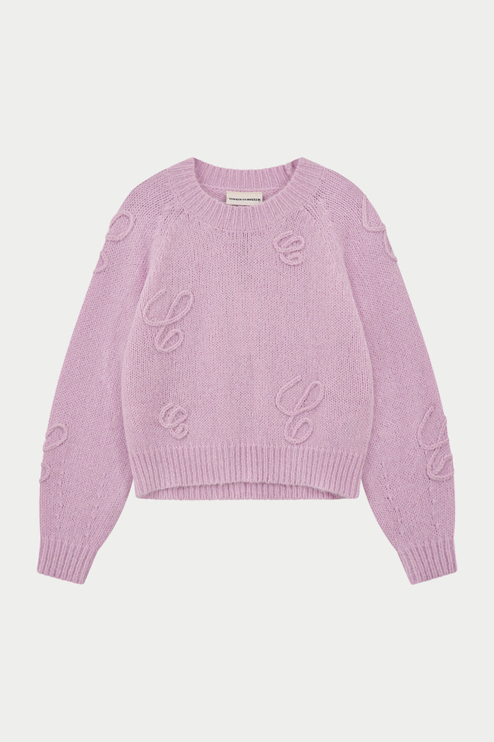 SCRIPT APPLIQUE OVERSIZED JUMPER - PINK