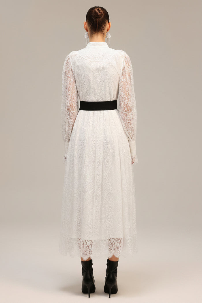 Selena Lace Button-Down Midi Dress