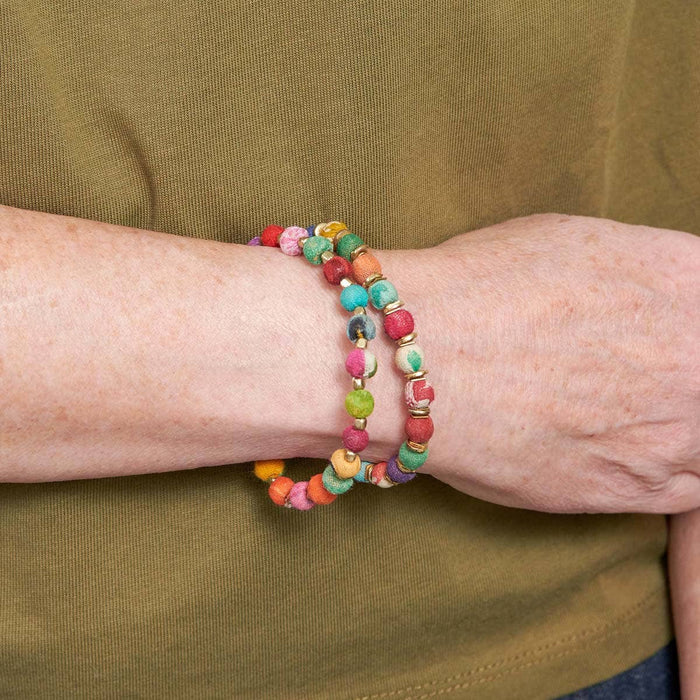 Sequined Kantha Tassel Bracelet