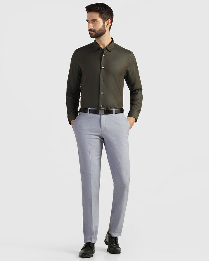 Slim Comfort B-95 Formal Light Blue Solid Trouser - Musk