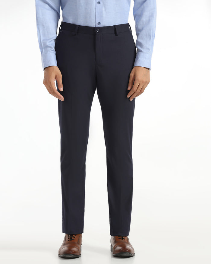Slim Comfort B-95 Formal Navy Textured Trouser - Saint