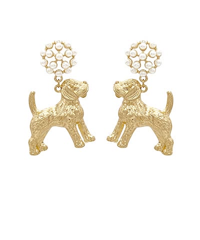 Smokey Dog & Cluster Pearl Drop Earrings