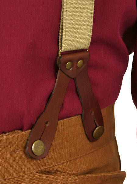 Khaki Stagecoach Y-Back Suspenders (Long)