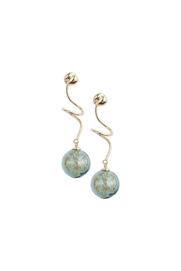 Paisie Swirl Sphere Earrings Cut Out