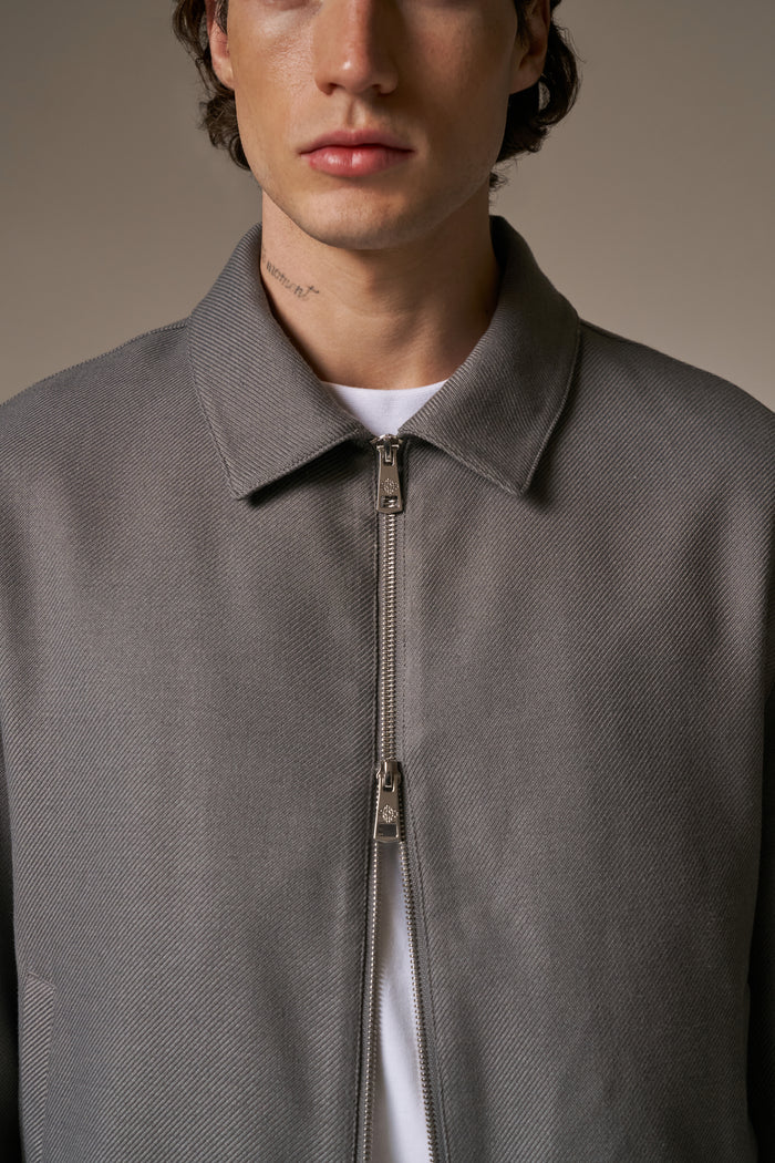 TAILORED WOOL BLEND JACKET - GREY MARL