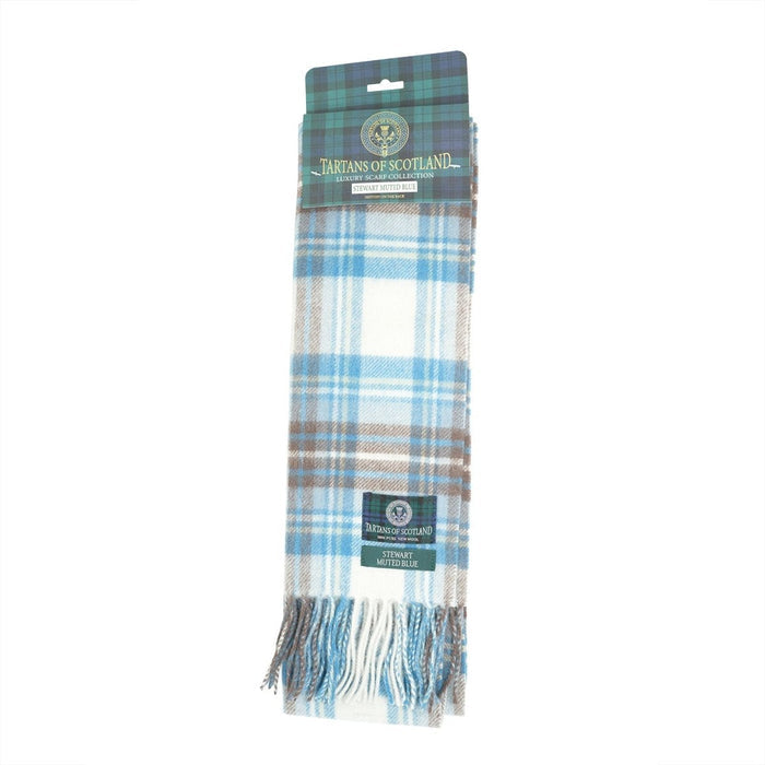 Tartan of Scotland 100% Pure New Wool Clan Scarf - Stuart Muted Blue - Heritage Of Scotland -