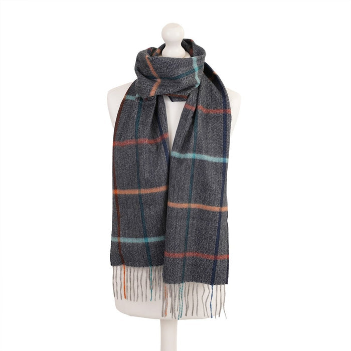 Tartan Weaving Mill 100% Cashmere Scarf - FALA NAVY - Heritage Of Scotland -