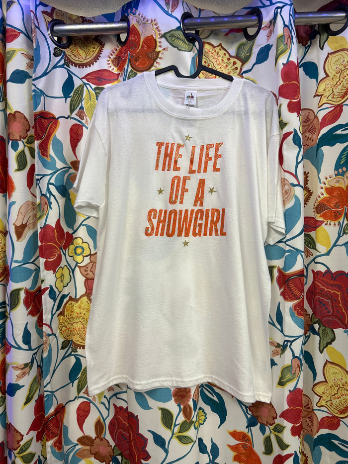 Taylor Swift 'The Life of a Showgirl' White Handpainted T-shirt