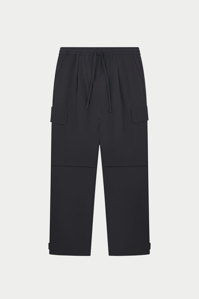 TECHNICAL WIDE LEG TROUSERS - BLACK