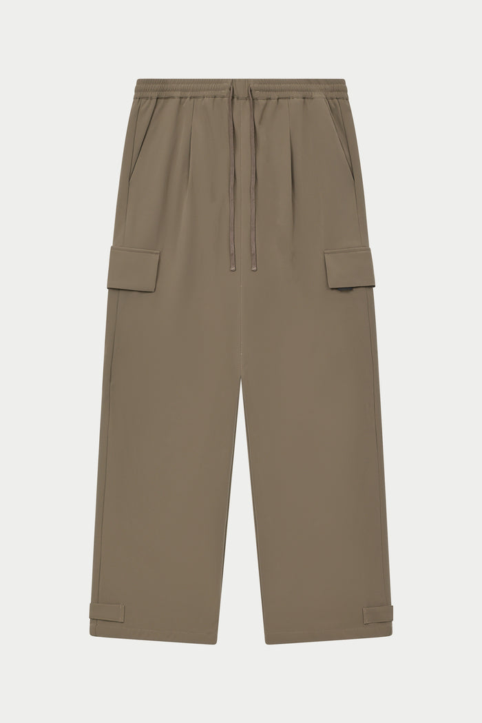 TECHNICAL WIDE LEG TROUSERS - KHAKI