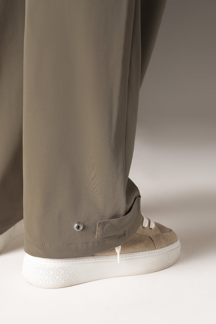 TECHNICAL WIDE LEG TROUSERS - KHAKI