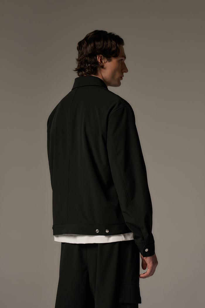 TECHNICAL ZIP THROUGH JACKET - BLACK