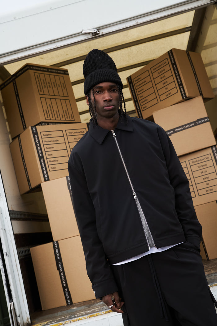 TECHNICAL ZIP THROUGH JACKET - BLACK