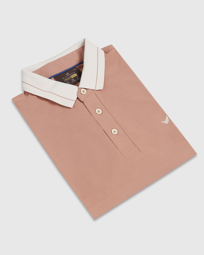 TechPro Polo Beige Solid T-Shirt - Terra