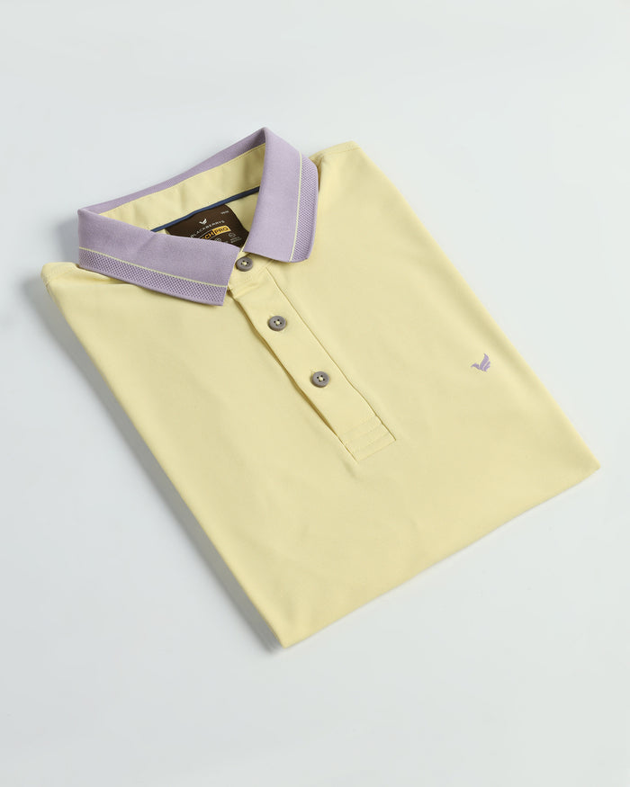 TechPro Polo Powder Yellow Solid T-Shirt - Terra