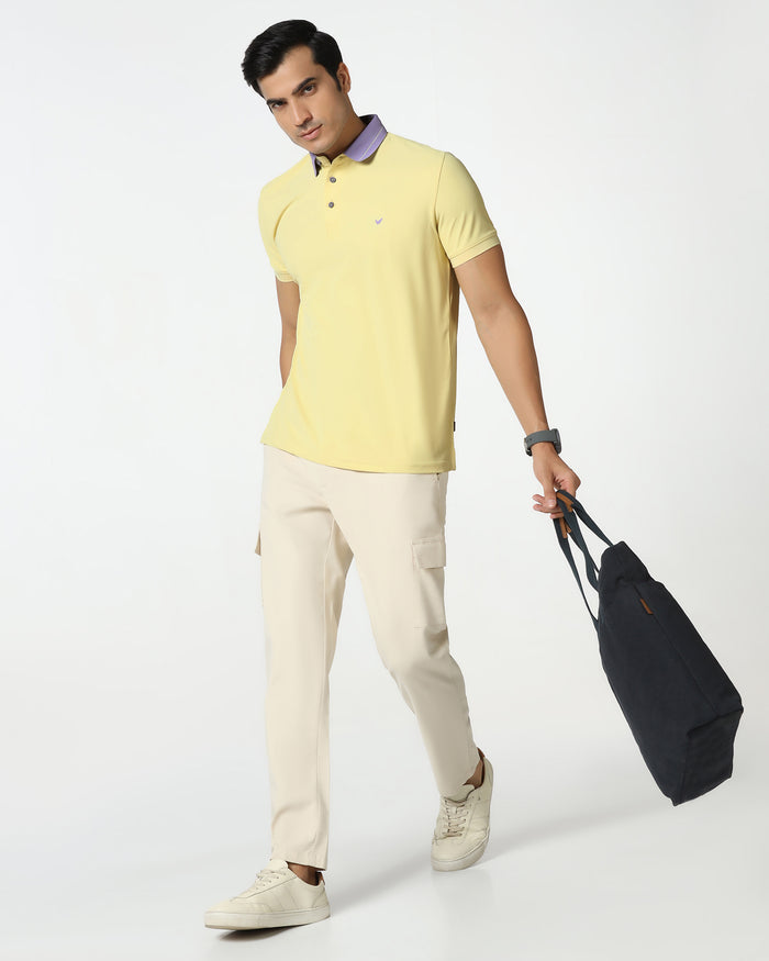 TechPro Polo Powder Yellow Solid T-Shirt - Terra