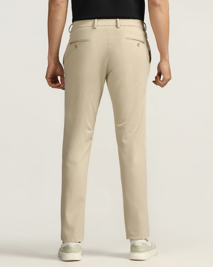 TechPro Slim Fit B-91 Casual Beige Solid Khakis - Ziea