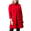 Top It Off - Quilted Ruby Dress with  Plaid Accents - Fall 2024: Red / Large