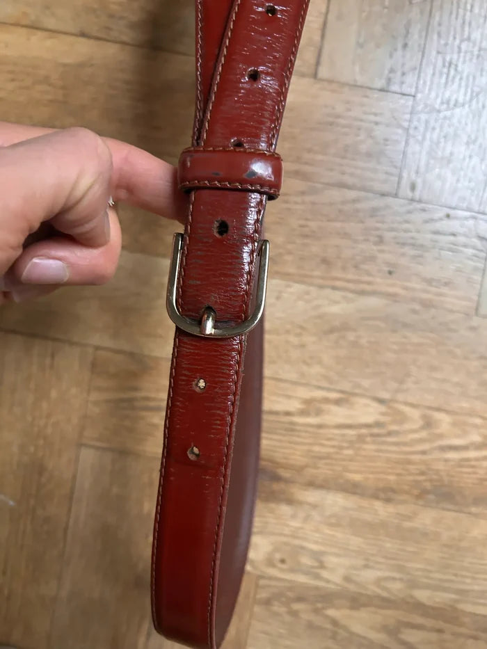Toteme Totême Skinny Leather Belt Burgundy-bälte