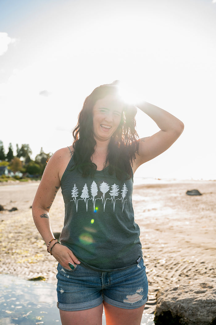 TREELINE - Women's Racerback Eco Tank Top - Charcoal