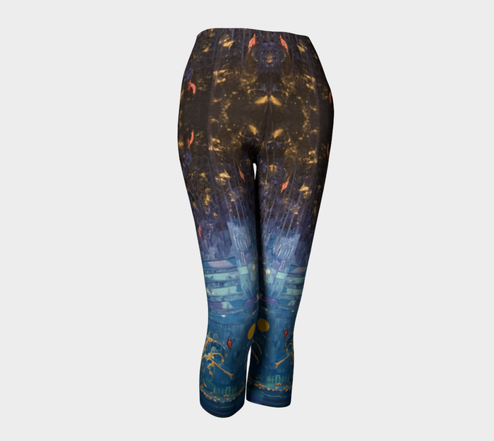 "Trees on Blue" Capris (Blue)