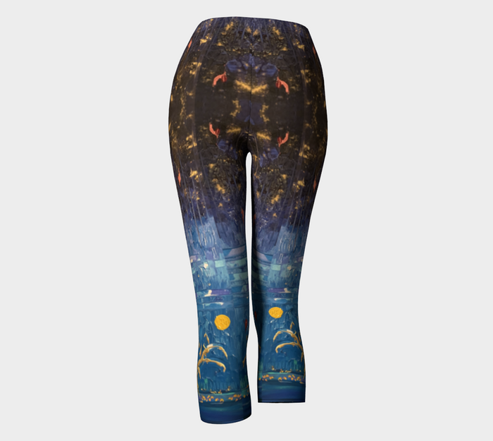 "Trees on Blue" Capris (Blue)