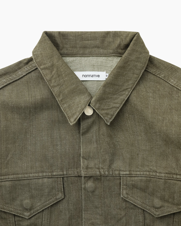 TRUCKER BLOUSON COTTON 13.5oz DENIM OW Olive