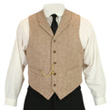 Tweed Vest - Tan Herringbone