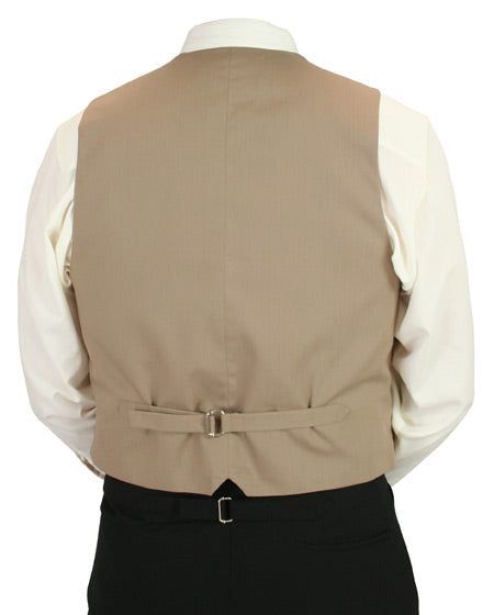 Tweed Vest - Tan Herringbone