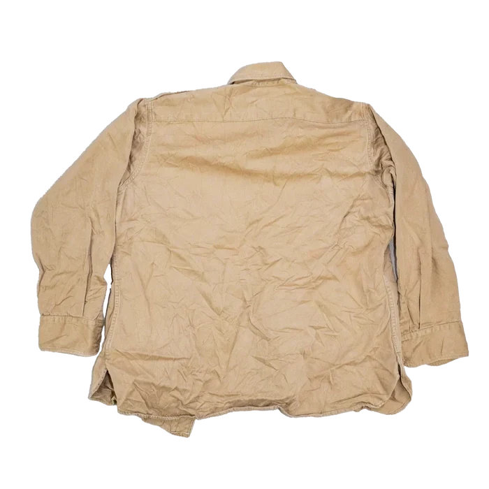 US Army 1950s Khaki Long Sleeve Shirt - Medium - US Army Surplus - Service Shirts