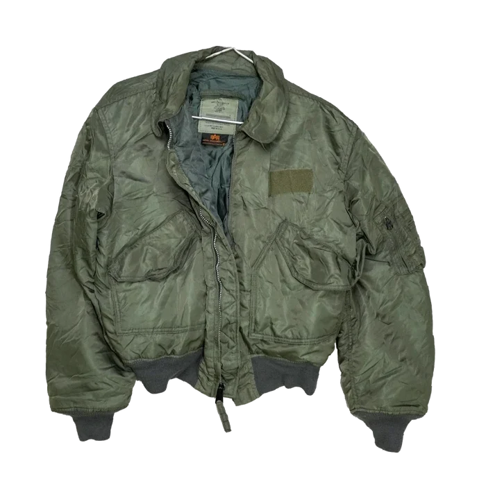 US Made Alpha Industries Olive CWU-45/P Flyers Jacket - XLarge - Army & Outdoors - Flight Jackets