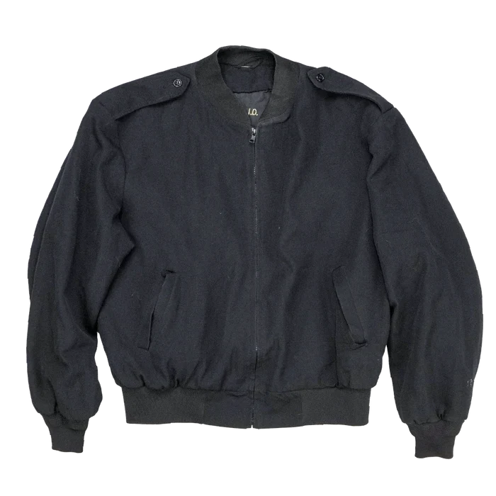 USGI 90s Officers Black Windbreaker Jacket - Large - US Army Surplus - Field Jackets