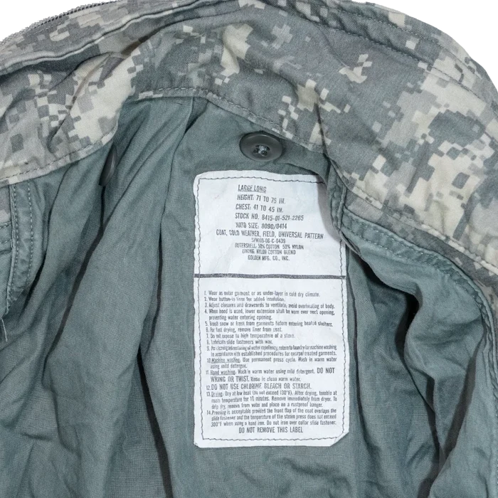 USGI ACU M65 Jacket - Large Long - US Army Surplus - Field Jackets